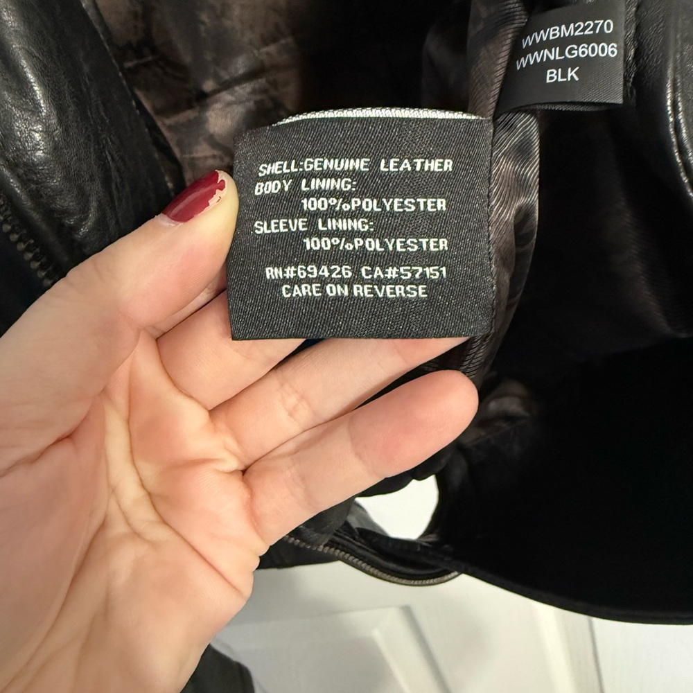 Black Rivet Classic Black Leather Jacket - Picture 5 of 5